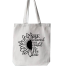 Fashionable White Fabric Tote Bag With Zipper image
