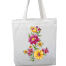 Fashionable White Fabric Tote Bag With Zipper image