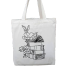 Fashionable White Fabric Tote Bag With Zipper image