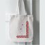 Fashionable White Fabric Tote Bag With Zipper image