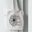 Fashionable White Fabric Tote Bag With Zipper image