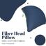 Fiber Head Pillow Cotton Fabric Navy Blue 18x28 Inch Buy 1 Get 1 Free image