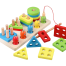 Fishing Game Geometry and Color Learning Five Sets of Columns Wooden Toys for Children Building Toy Baby Education Puzzle Board image