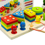 Fishing Game Geometry and Color Learning Five Sets of Columns Wooden Toys for Children Building Toy Baby Education Puzzle Board image