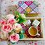 Floral Tray Plus Tea Box, Combo Set. image