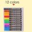 Foska Art Drawing Outline Fineliner Color Marker Pens - 12 Colour image