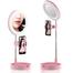 G3 3 In 1 Dimmable LED Ring Light 6 Inch Folding Desktop Selfie Light Mirror Lamp for YouTube Tiktok Live Streaming Makeup - White image