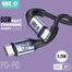 GEEOO DC21 (PD-PD) 60W Fast Charging Short Data Cable image
