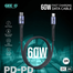 GEEOO 1 Meter Fabrics Cable C-C 60W Fast Charging With Data - DC26C-C image