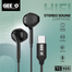 GEEOO TC-555 Type-C Half In-Ear Wired Earphone Black image