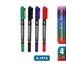 GXin Multi Color CD/DVD Waterproof Permanent Marker 2in1 Pen Set With Clip 4 Pieces image