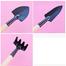 Garden Tools (3 Piece Large Set-one shovel, one trident fork, one rake) image