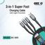 Geeoo DC305 3 IN 1 Super Fast Charging Cable-Black image