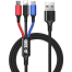 Geeoo DC-303 2.4A 3 in 1 Long Data Cable image