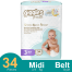 Giggles Premium Belt System Diaper Anti Rash (Midi) (4-9Kg) (34 Pcs) image