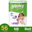 Giggles Premium Belt System Diaper (Newborn) (2-5 Kg) (56 Pcs) image