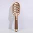 Golden Hollow Wavy Dual-Use Fashion Paddle Hair Comb - 1pc image