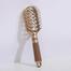 Golden Hollow Wavy Dual-Use Fashion Paddle Hair Comb - 1pc image