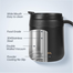 Gteller Stainless Steel Double Walled Insulated Coffee Mug with Lid and Handle 340 ml image