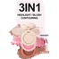 HANDAIYAN 3 In 1 Matte Highlighter Contouring Blush Palette Pearly Shiny Eyeshadow Face-#02 image