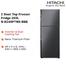 HITACHI R-H240P7MS-BBK 2 Door Refrigerator 203L Brilliant Black image