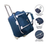 HTS 20 and 24 inch Rolling Duffel Travel Trolley Bag (Blue) image