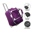 HTS 20 inch Rolling Duffel Travel Trolley Bag (Purple) image