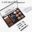 Handaiyan 12 Colors Eyebrow Powder 5 Colors Eyebrow Cream Palette With Eyebrow Pencil Brush Cards Waterproof Makeup Kit image