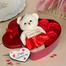 Heart-Shaped Box with Teddy and Roses Valentine Day Best Love Gift -1pcs image