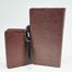Hearts Leather Gift Set-A Brown (Double Chamber) With Crown Notebook FREE image