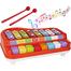 Huanger HE8010 Kids Piano Xylophone 8 Keys Musical Organ Toys For children Early Learning with Drum Sticks image