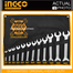 INGCO HKSPA2142 Double Open End Spanner Set 12 Pcs image