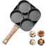 Individual 4-Hole Omelet Pan for Burger Eggs Ham PanCake Maker Frying Pans Non-Stick No Oil-Smoke Breakfast Grill Wok Exquisite Product image