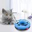 Interactive Mouse Motion Circle and Teasing Stick Elastic Cat Toy to Exercise and Inside Spinning Mouse Toy Ideal for Cat and Kitten image