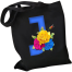 J-Letter Canvas Shoulder Tote Shopping Bag With Flower image