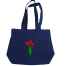 Jeans Fabric Tote Bag With Zipper And Pocket image