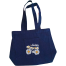 Jeans Fabric Tote Bag With Zipper And Pocket image