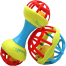 2 Pcs Set Soft Glue Dumbbell Baby Hand Teether With Jhunjhuni CN image