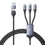Joyroom SA21-2T3 Speedy Series 100W 6-in-1 Fast Charging Cable (USB-A Type-C to L Plus C Plus M) 1.5m-Black image