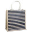 Jute Shopping Bag Natural And Black 10x10x4 Inch image
