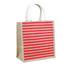 Jute Shopping Bag Natural And Red 10x10x4 Inch image