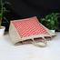 Jute Shopping Bag Natural And Red 14x17 Inch image