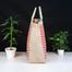 Jute Shopping Bag Natural And Red 14x17 Inch image