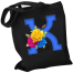 K-Letter Canvas Shoulder Tote Shopping Bag With Flower image