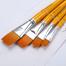 Keep Smiling 4pcs / set Yellow Wooden Nylon Straight Hair Brush Set High Quality Watercolor Acrylic Brush Set image