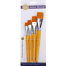 Keep Smiling 4pcs / set Yellow Wooden Nylon Straight Hair Brush Set High Quality Watercolor Acrylic Brush Set image