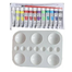 Keep Smiling Artists Acrylic's Color 6x12ml 12 Pcs Mix Brush 1 Set Artists Round Color Platte 1 Pcs image