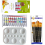 Keep Smiling Artists Acrylic's Color 6x12ml 12 Pcs Mix Brush 1 Set Artists Round Color Platte 1 Pcs image