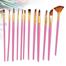 Keep Smiling Mix pink colour Brush Set for Artists, 12 Pcs image