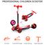 Kick Scooter For Kids 3 Wheels Deluxe Folding Aluminum 3 Adjustable Height Glider With LED Light Up Wheels Body Balance Scooter image